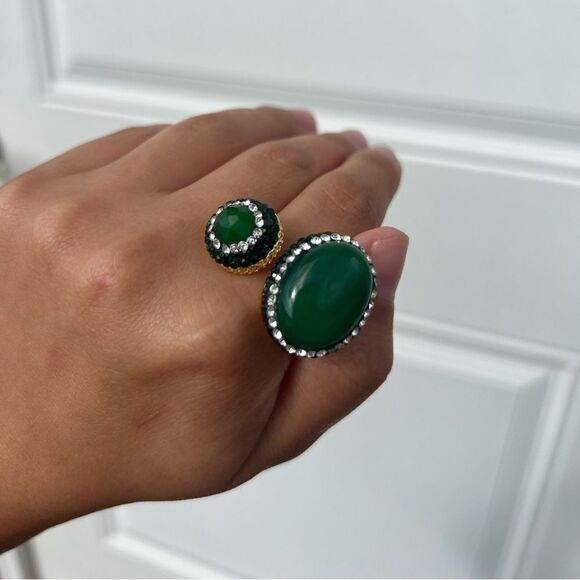 Green Onyx Adjustable Ring - Picture 13 of 14